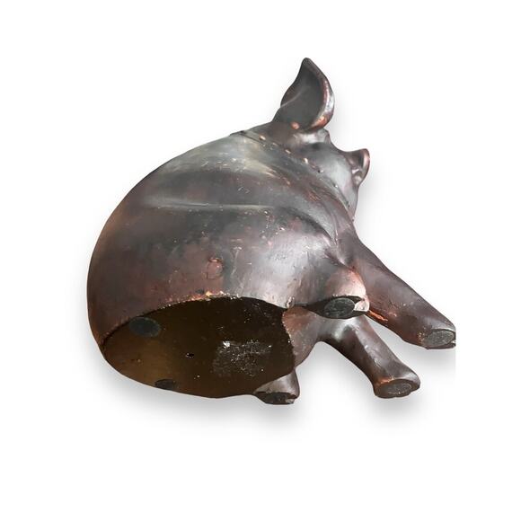 Curious Pig Heavy Resin Medium Statue Sculpture Rustic Farmhouse Decor 11 In. - Picture 3 of 8